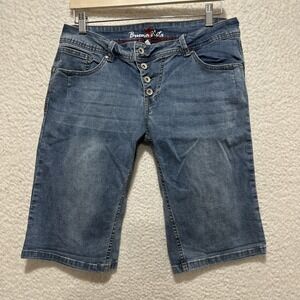 Buena Vista Jeans Shorts Size XL Blue Womens Stretch Bermuda Malibu Shorts Capri